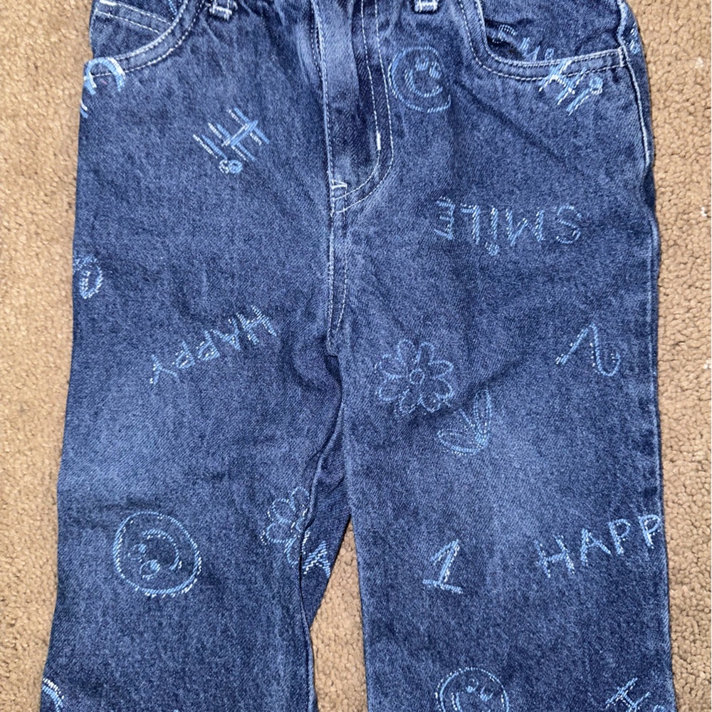 detailed infant happy smile jeans